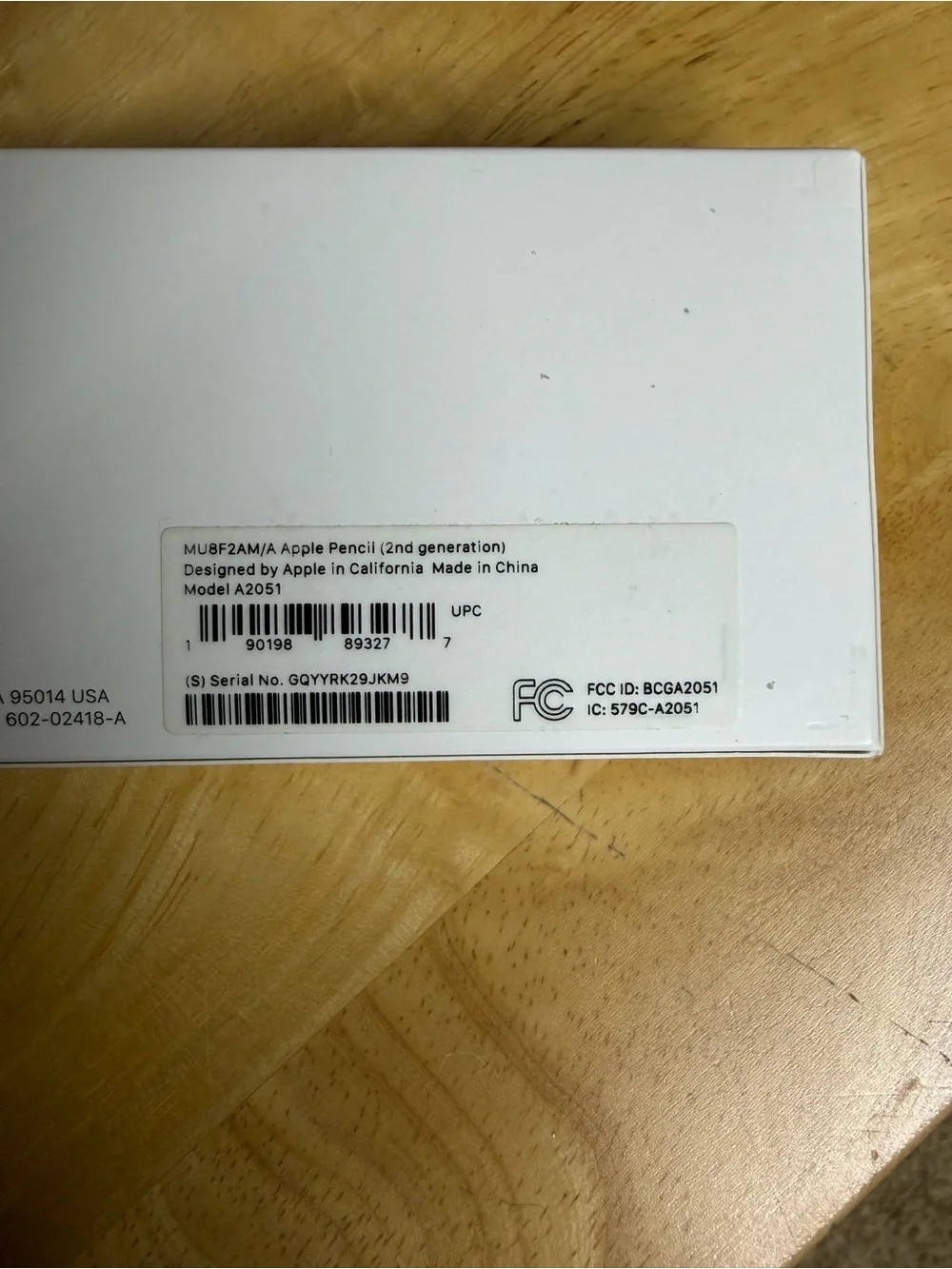 Apple White Accessory Box with Label - Apple Pencil 2nd Gen Packaging